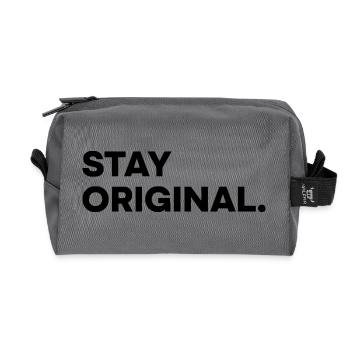 STAY ORIGINAL – Minimalist Typography Design - Recycelte Kulturtasche - Anthrazit - Vorne
