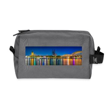 Nachtansicht Köln am Rhein - Recycelte Kulturtasche - Anthrazit - Vorne