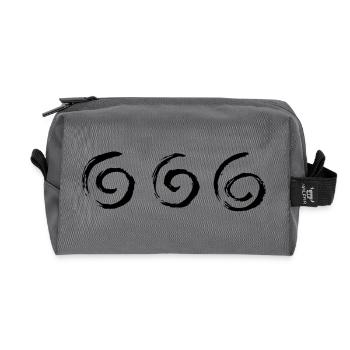 Spiral Spirals Swirls Flourishes - Recycled Toiletry Zip Bag - anthracite - Front