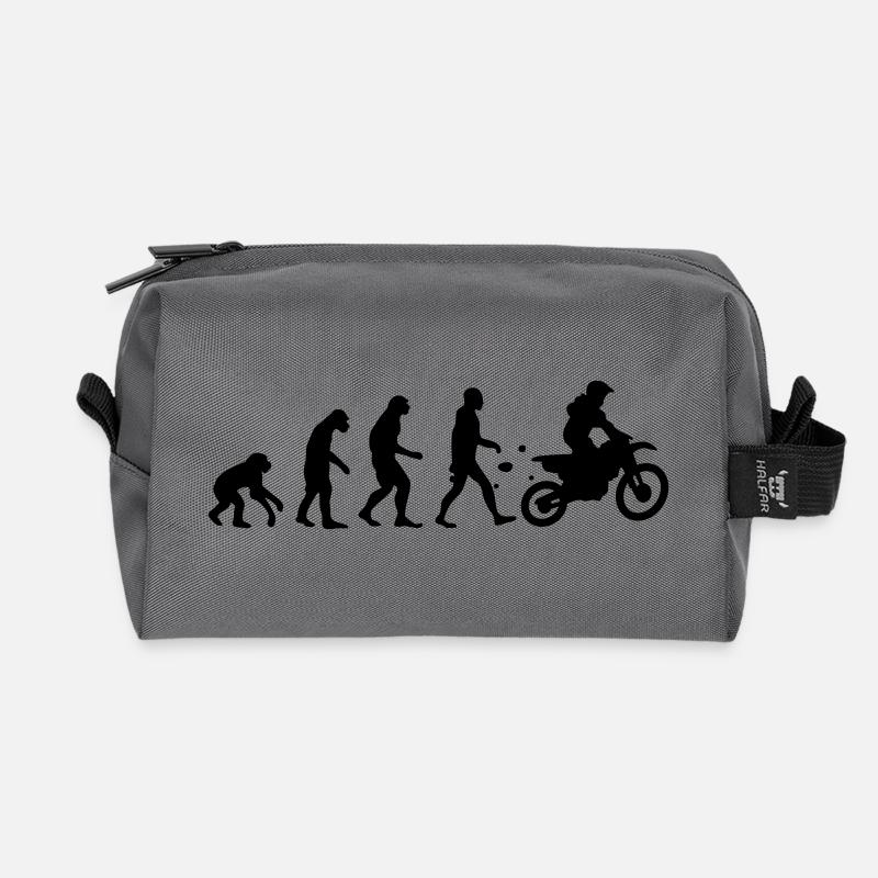 évolution motocross - Trousse de toilette en tissu recyclé - anthracite
