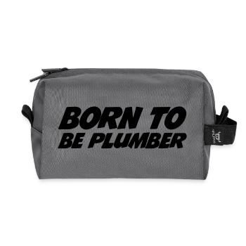 Born to be Plumber - Recycled Toiletry Zip Bag - anthracite - Front