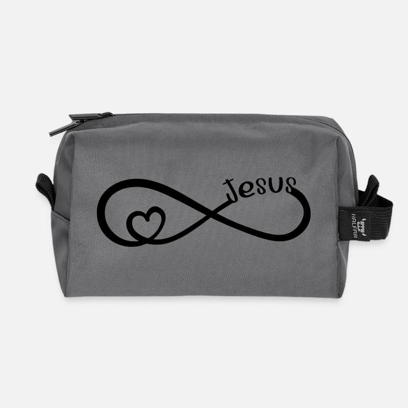 Jesus Love forever - Recycelte Kulturtasche - Anthrazit