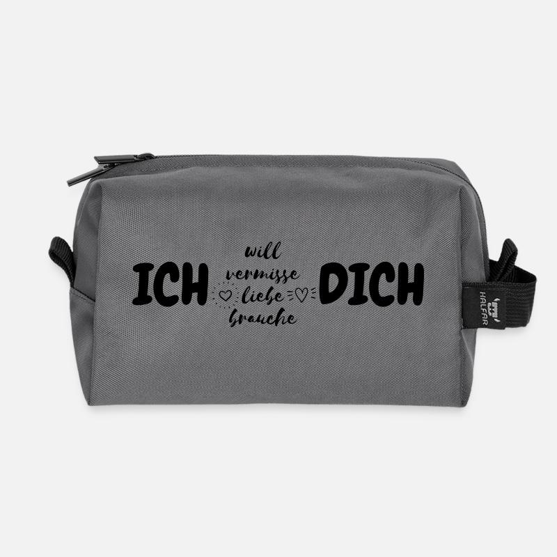 Ich liebe dich - Recycelte Kulturtasche - Anthrazit