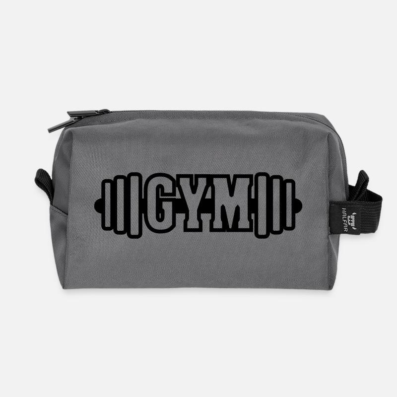 Gym Gym Emblem - Recycelte Kulturtasche - Anthrazit
