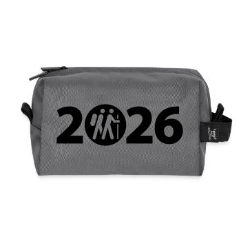 Wandern 2026, Camino, Pilgern, Jakobsweg - Recycelte Kulturtasche - Anthrazit - Vorne