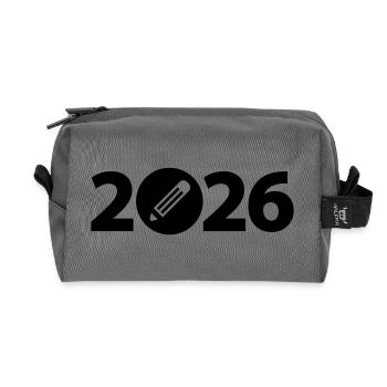 Écrivain 2026, Étudiant 2026, Étudiant 2026 - Trousse de toilette en tissu recyclé - anthracite - Devant