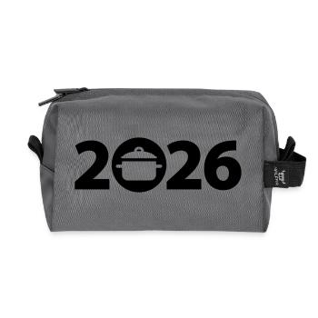 Chef 2026, Chef 2026, Restaurateur 2026 - Trousse de toilette en tissu recyclé - anthracite - Devant