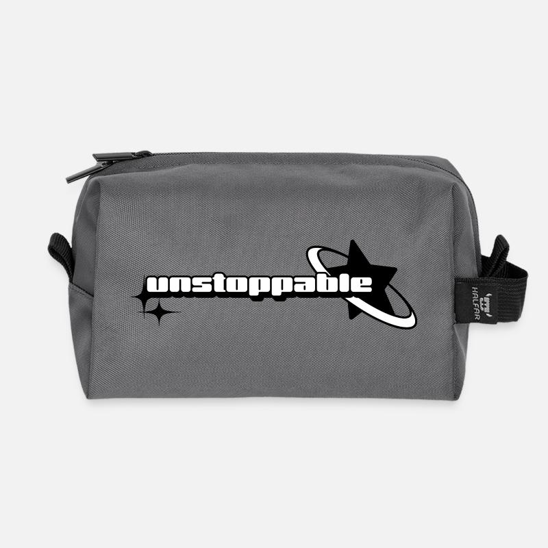 Unstoppable Graphic Design - Recycled Toiletry Zip Bag - anthracite