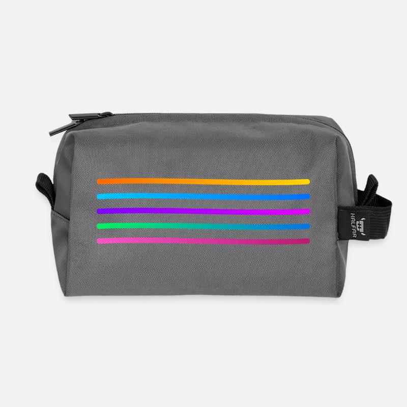 Regenbogenstreifen Muster - Recycelte Kulturtasche - Anthrazit