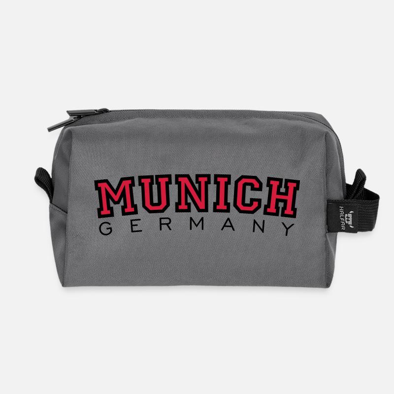 Munich Germany - Recycled Toiletry Zip Bag - anthracite