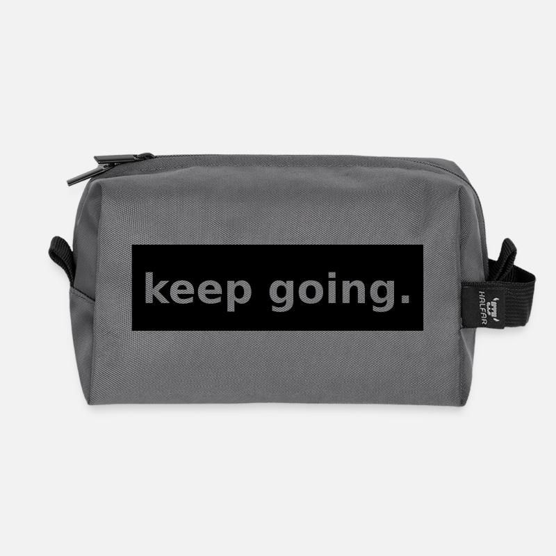 keep going - Recycled Toiletry Zip Bag - anthracite