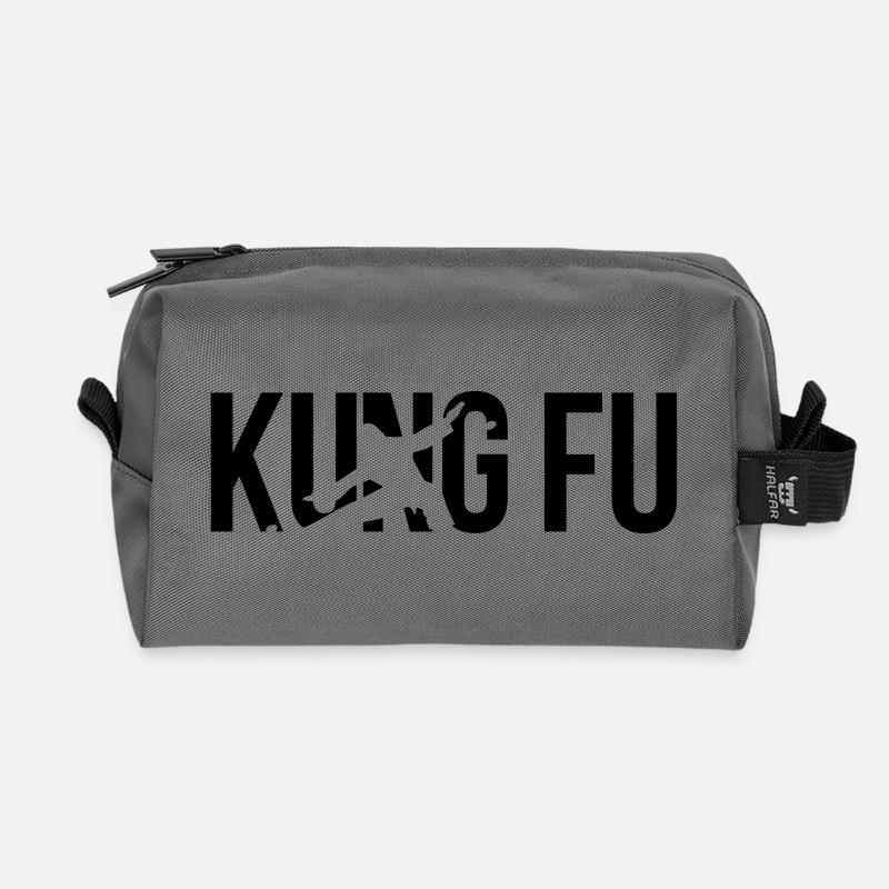 kung fu - Recycelte Kulturtasche - Anthrazit