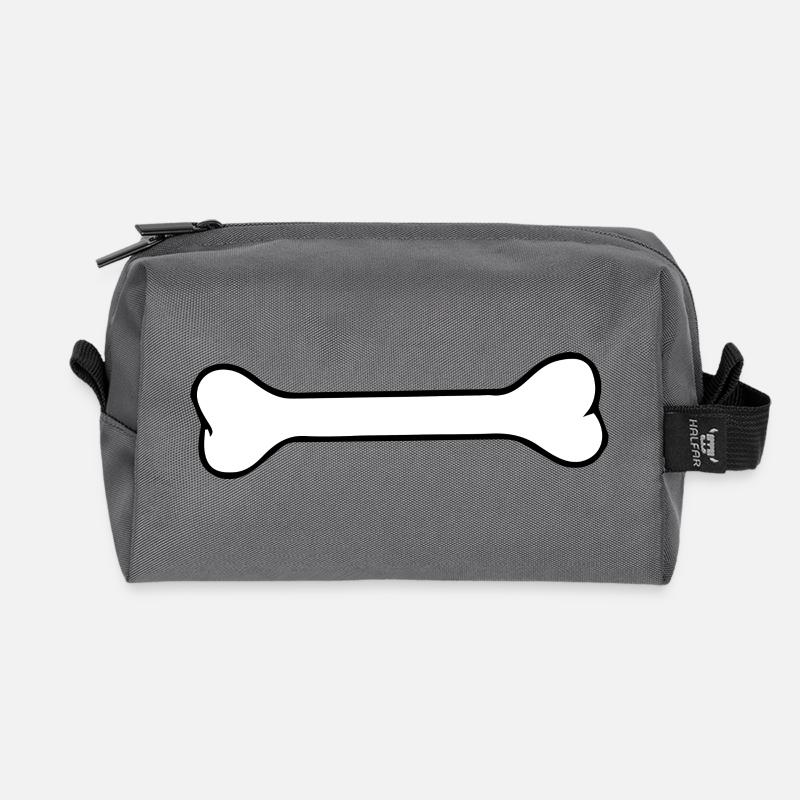 Hundeknochen Silhouette Minimalistisch Schwarz Wei - Recycelte Kulturtasche - Anthrazit