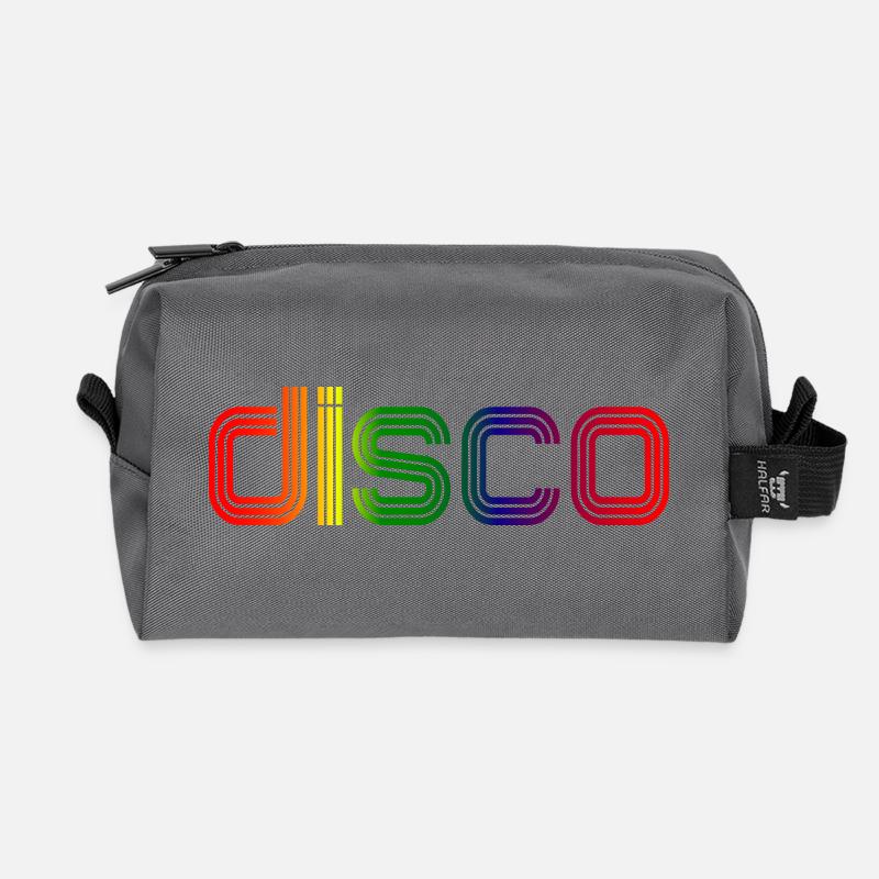 Disco Spectrum Neon Retro - Recycelte Kulturtasche - Anthrazit