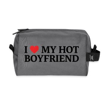 I love my hot friend - Recycled Toiletry Zip Bag - anthracite - Front