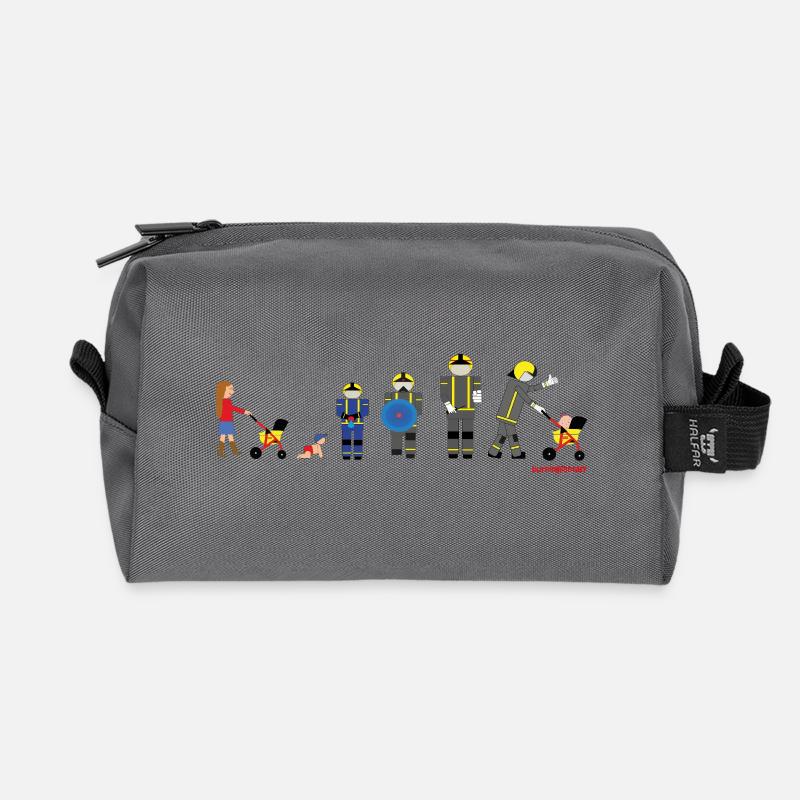 From pram to firefighter - Recycled Toiletry Zip Bag - anthracite