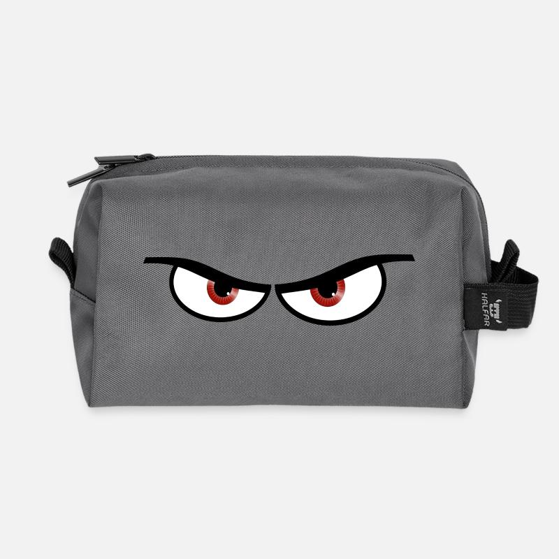 Böse Augen - Geschenk Idee - Recycelte Kulturtasche - Anthrazit