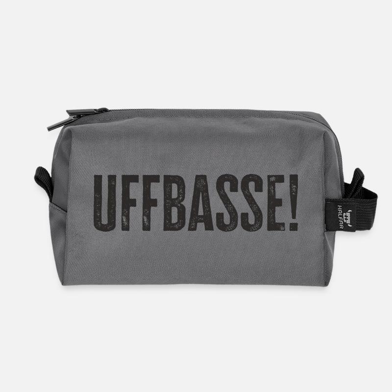 Uffbasse - Aufpassen Dialekt badisch deutsch - Recycelte Kulturtasche - Anthrazit