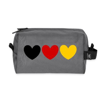 Maillot de fan en forme de cœur des couleurs de l’Allemagne - Trousse de toilette en tissu recyclé - anthracite - Devant