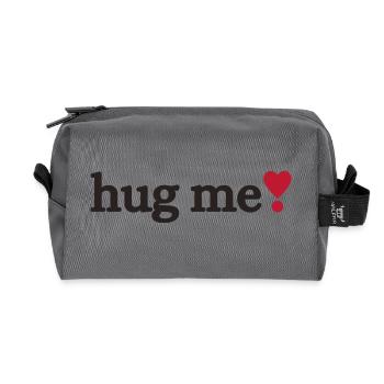 Hug me - Recycled Toiletry Zip Bag - anthracite - Front
