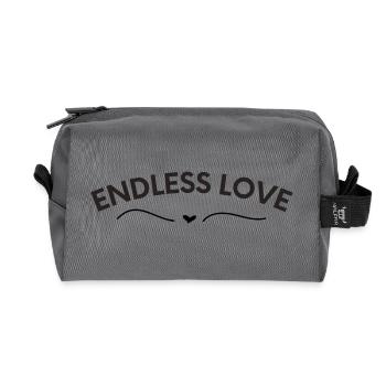 Un amour sans fin - Trousse de toilette en tissu recyclé - anthracite - Devant