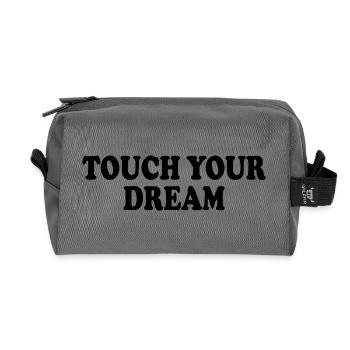 touch your dream - Recycelte Kulturtasche - Anthrazit - Vorne