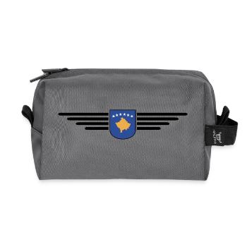 Kosovo Fan T-Shirt Design - Recycled Toiletry Zip Bag - anthracite - Front