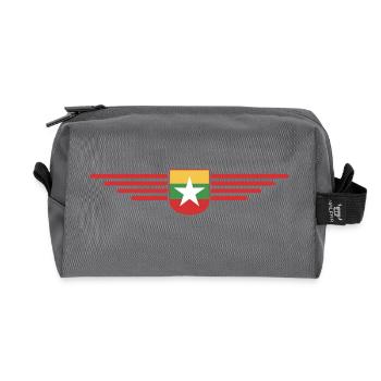 Myanmar T-Shirt – A Touch of Tradition - Recycled Toiletry Zip Bag - anthracite - Front