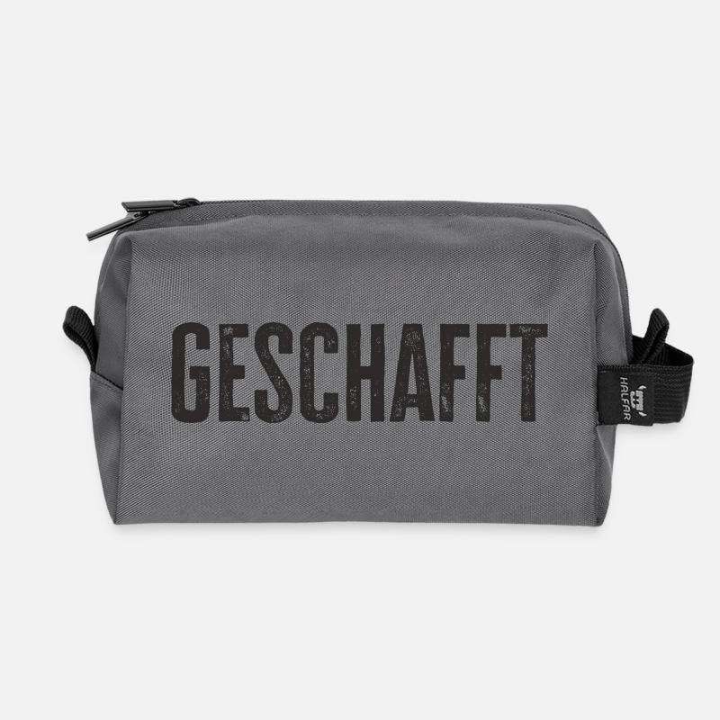 Geschafft Prüfung Klausur Abschluß Schule - Recycelte Kulturtasche - Anthrazit