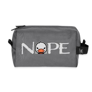 Goose Nope Middle Finger Nasty Insult Duck Naughty - Recycled Toiletry Zip Bag - anthracite - Front