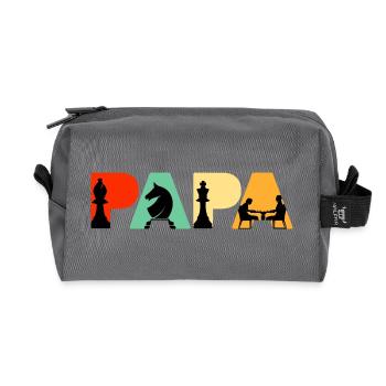 Schachpapa Retro Brettspiel Strategie Schachpapa - Recycelte Kulturtasche - Anthrazit - Vorne