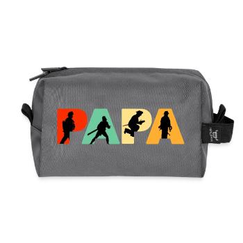 Papa Feuerwehrmann Retro Feuerwehrmann Held Papa - Recycelte Kulturtasche - Anthrazit - Vorne