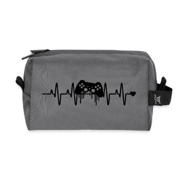 Gaming herzschlag - Recycelte Kulturtasche - Anthrazit - Vorne