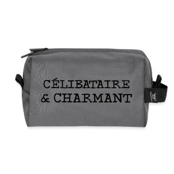 Célibataire et Charmant  - Trousse de toilette en tissu recyclé - anthracite - Devant
