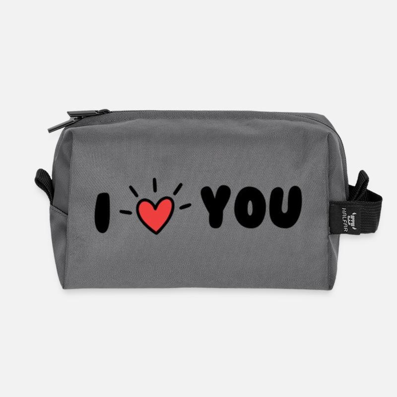 Ich liebe dich - Recycelte Kulturtasche - Anthrazit