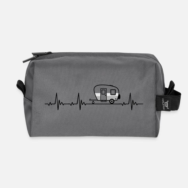 Wohnwagen Camping Heartbeat Frequenz Puls EKG - Recycelte Kulturtasche - Anthrazit