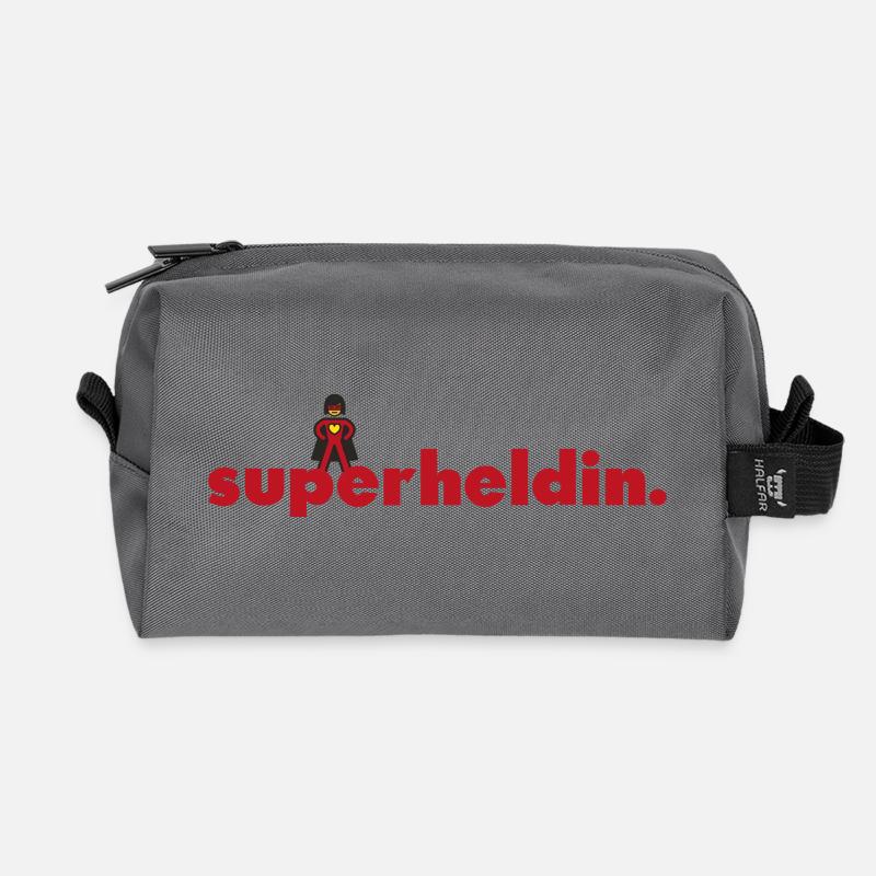 superheldin. - Recycelte Kulturtasche - Anthrazit