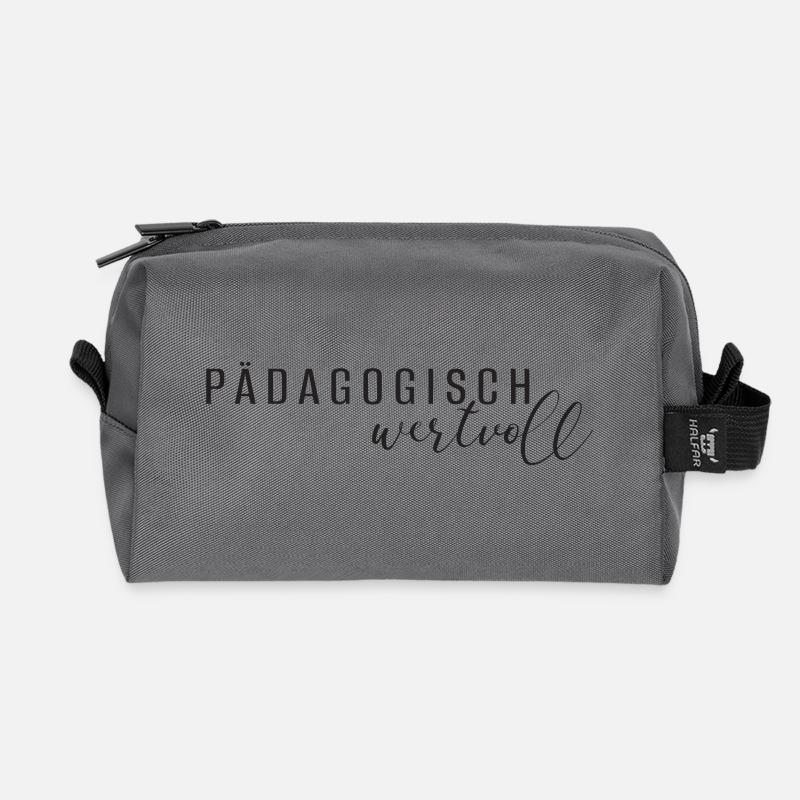 Pedagogically valuable - Recycled Toiletry Zip Bag - anthracite