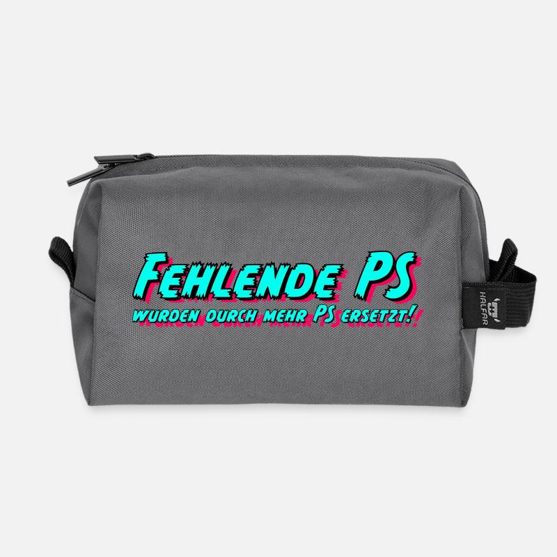 Fehlende PS wurden durch mehr PS ersetzt! - Recycelte Kulturtasche - Anthrazit