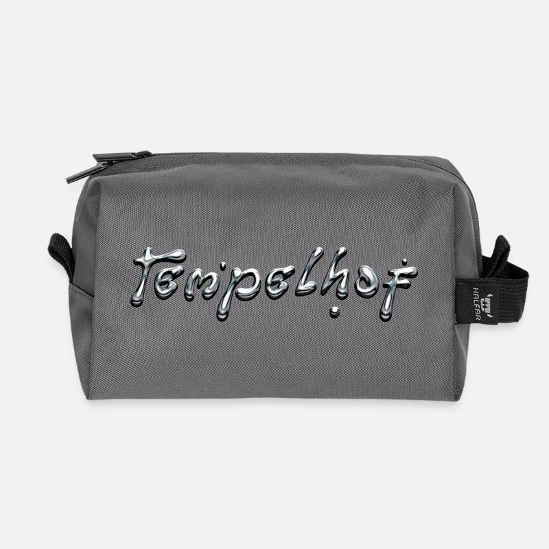 Tempelhof Liquid Chrome Typography - Recycelte Kulturtasche - Anthrazit