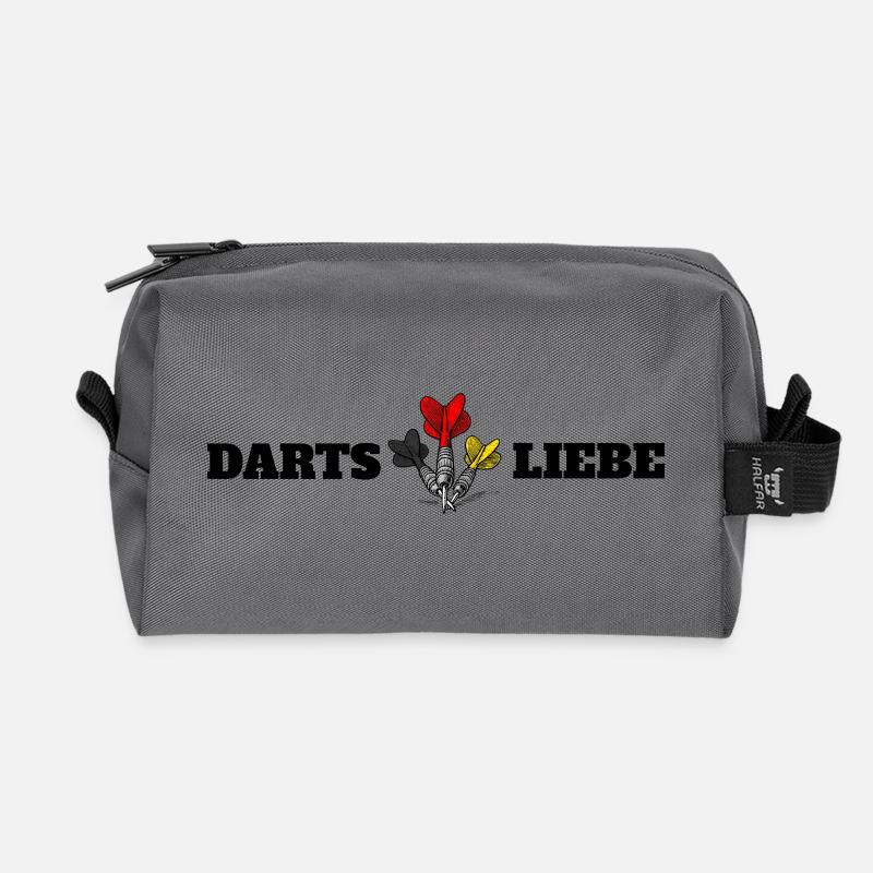 Darts ist Liebe - Recycelte Kulturtasche - Anthrazit