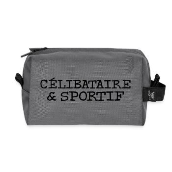 Célibataire et sportif - Trousse de toilette en tissu recyclé - anthracite - Devant