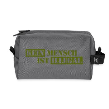 Personne n’est illégal - Migration - Illégalité - Trousse de toilette en tissu recyclé - anthracite - Devant