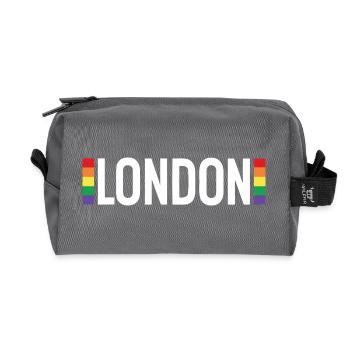 LONDON Weißer Stadtregenbogen - Recycelte Kulturtasche - Anthrazit - Vorne