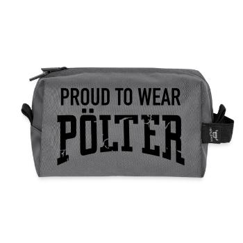 Proud to wear Pölter - Recycelte Kulturtasche - Anthrazit - Vorne
