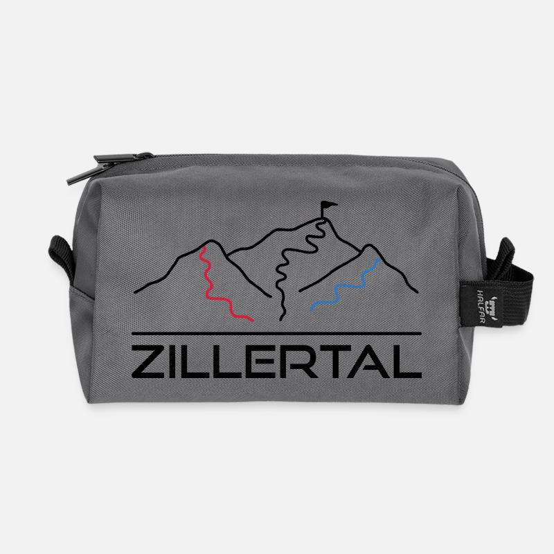 Wintersport Skipiste Zillertal - Recycelte Kulturtasche - Anthrazit