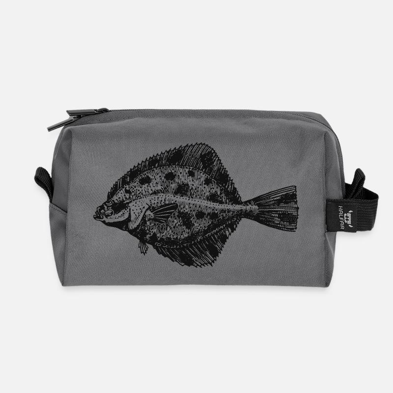 flunder-fisch-01 - Recycelte Kulturtasche - Anthrazit