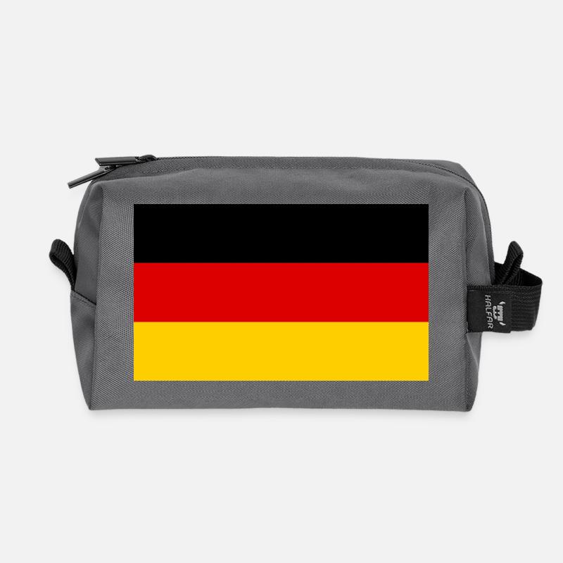 Germany flag - Recycled Toiletry Zip Bag - anthracite
