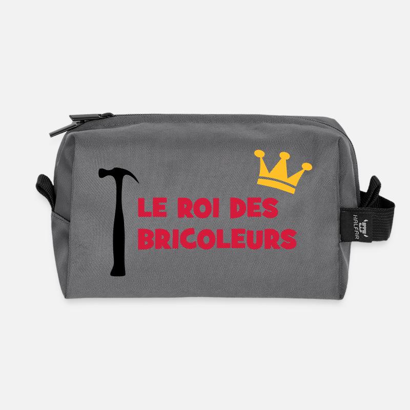 Der König der Heimwerker - Recycelte Kulturtasche - Anthrazit