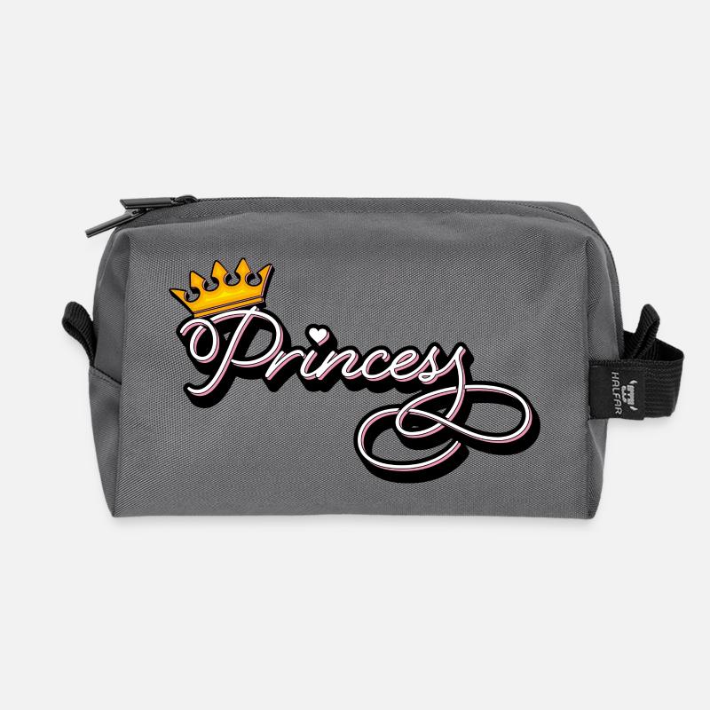 Princess - Das Prinzessinendesign - Recycelte Kulturtasche - Anthrazit
